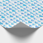 ブルーバレンタインハート包装紙 ラッピングペーパー (角)