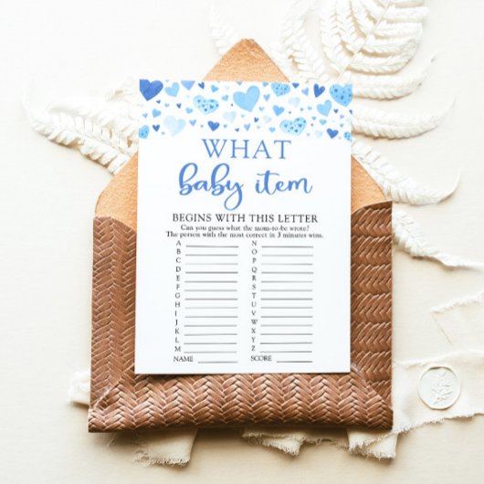 ブルーバレンタイン何ベビーアイテム赤ちゃんシャワーゲーム 招待状