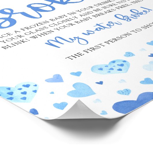 ブルーバレンタイン赤ちゃんシャワー私の水がゲームを破った ポスター (角)