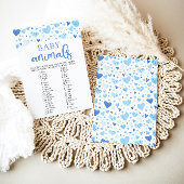 ブルーバレンタイン赤ちゃんシャワー赤ちゃん動物ゲーム 招待状