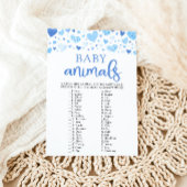 ブルーバレンタイン赤ちゃんシャワー赤ちゃん動物ゲーム 招待状