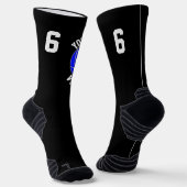 ブルーバレーボカスタムレーボールチーム名とプレイヤー番号 ソックス (傾斜あり)
