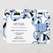 ブルーバレーボーイズガールバースデーパーティー 招待状 (正面/裏面)