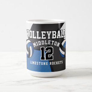 ブルーバレーボールスポーツコーヒーマグ コーヒーマグカップ