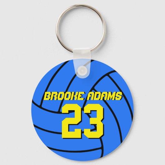 ブルーバレーボールスポーツチームキーチェーン キーホルダー (正面)