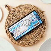 ブルーバレーボールチケットパスベビーシャワー招待状 招待状