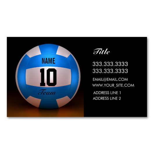 ブルーバレーボール マグネット名刺 (正面)