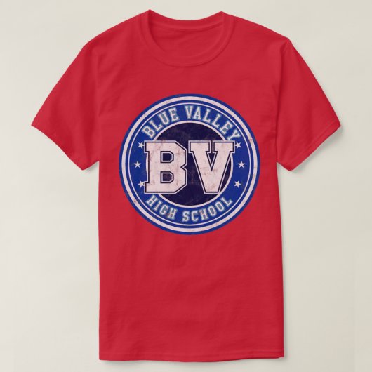 ブルーバレー高校擦り切れた Tシャツ (デザイン正面)