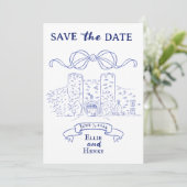 ブルーバロックフォトキャッスル セーブザデート インビテーション (スタンド正面)