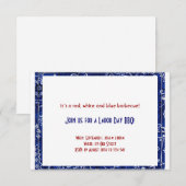 ブルーバンダナフレーム労働日招待状 招待状 (正面/裏面)