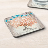 ブルーバンティンカントリーシックバーンウッド結婚ズ コースター (左側)