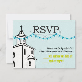 ブルーバンティンクリスチャンクロスオンスティプルチャープRSVP 出欠カード