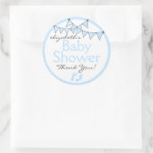 ブルーバンティンフラッグベビーシャワーありがとう ラウンドシール (バッグ)