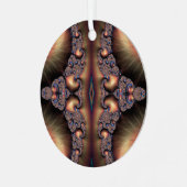 ブルーバンドゴールデンエスカルゴットフラクタル抽象芸術 メタルオーナメント (正面左)