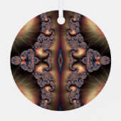 ブルーバンドゴールデンエスカルゴットフラクタル抽象芸術 メタルオーナメント (裏面)