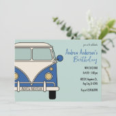 ブルーバンヴィンテージ誕生日 招待状 (スタンド正面)