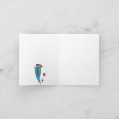 ブルーバーお洒落ドイラストレーショングリーティングカード カード (内部)