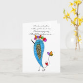 ブルーバーお洒落ドイラストレーショングリーティングカード カード (黄色い花)