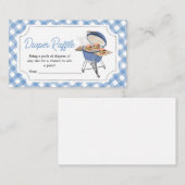 ブルーバーガーBBQベビーシャワーおむつラッフル エンクロージャーカード (正面/裏面)