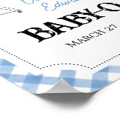 ブルーバーガーBBQベビーシャワーウェルカムサイン ポスター (角)