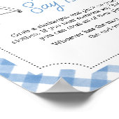 ブルーバーガーBBQベビーシャワー言わないベビー ポスター (角)