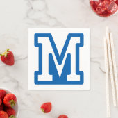 ブルーバーシティレターMモノグラム スタンダードカクテルナプキン (インサイチュ)