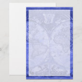 ブルーバージョンアンティークワールドマップJ Blaeu 1664 便箋 (正面/裏面)