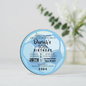 ブルーバースデーパーティーへの招待サッカーボール 招待状 (スタンド正面)