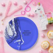 ブルーバースデー10代のはっきりしたタパーティーネット&バレーボール ペーパープレート (パーティー)