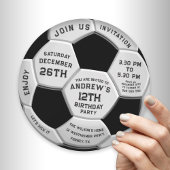 ブルーバースト スポーティー サッカーボール 男の子の誕生日 招待状