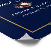 ブルーバーズグンディ ゴールド フラワー ウェディング ゲストブック (角)