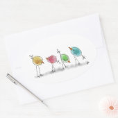 ブルーバーディスティッカー 楕円形シール (封筒)