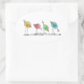 ブルーバーディスティッカー 楕円形シール (バッグ)