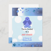 ブルーバーディベビーシャワー招待状 招待状 (正面/裏面)