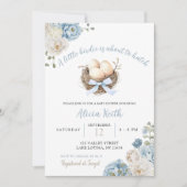 ブルーバーディボーイ赤ちゃんシャワー招待状 招待状 (正面)