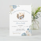 ブルーバーディボーイ赤ちゃんシャワー招待状 招待状 (スタンド正面)