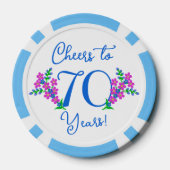 ブルーバーディー忘れな草の花 70歳の誕生日 ポーカーチップ (裏面)
