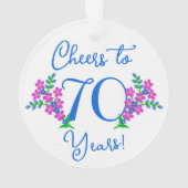 ブルーバーディ忘れーミーではなく花70誕生日 オーナメント (裏面)