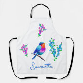 ブルーバーディ忘れ誕生日私ではない花 エプロン (正面)