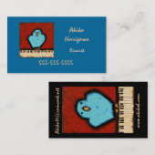 ブルーバードおよびキーボードのピアニストの名刺 名刺 (正面/裏面)