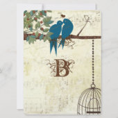 ブルーバードが木の結婚式に招待 招待状 (裏面)