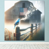 ブルーバードが歌を歌う キャンバスプリント (インサイチュ (ウッドフロア))