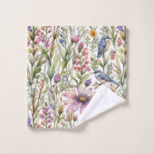 ブルーバードとコンフォローグの草原 バスタオルセット (ウォッシュタオル)