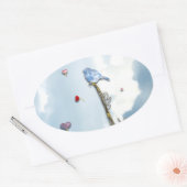 ブルーバードとハーツ 楕円形シール (封筒)