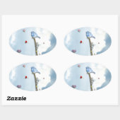 ブルーバードとハーツ 楕円形シール (シート)