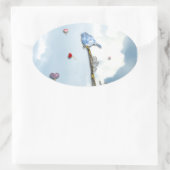 ブルーバードとハーツ 楕円形シール (バッグ)