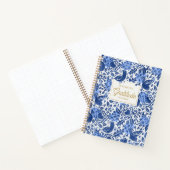 ブルーバードとハート図解入りの、写真付きの感謝ジャーナル ノートブック (内部)