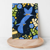 ブルーバードとブループリムローズのグリーティ空白のング カード