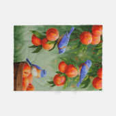 ブルーバードとモモ フリースブランケット (正面(横))