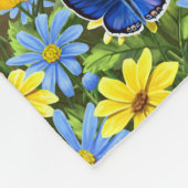 ブルーバードとラウンドバードハウス フリースブランケット (角)